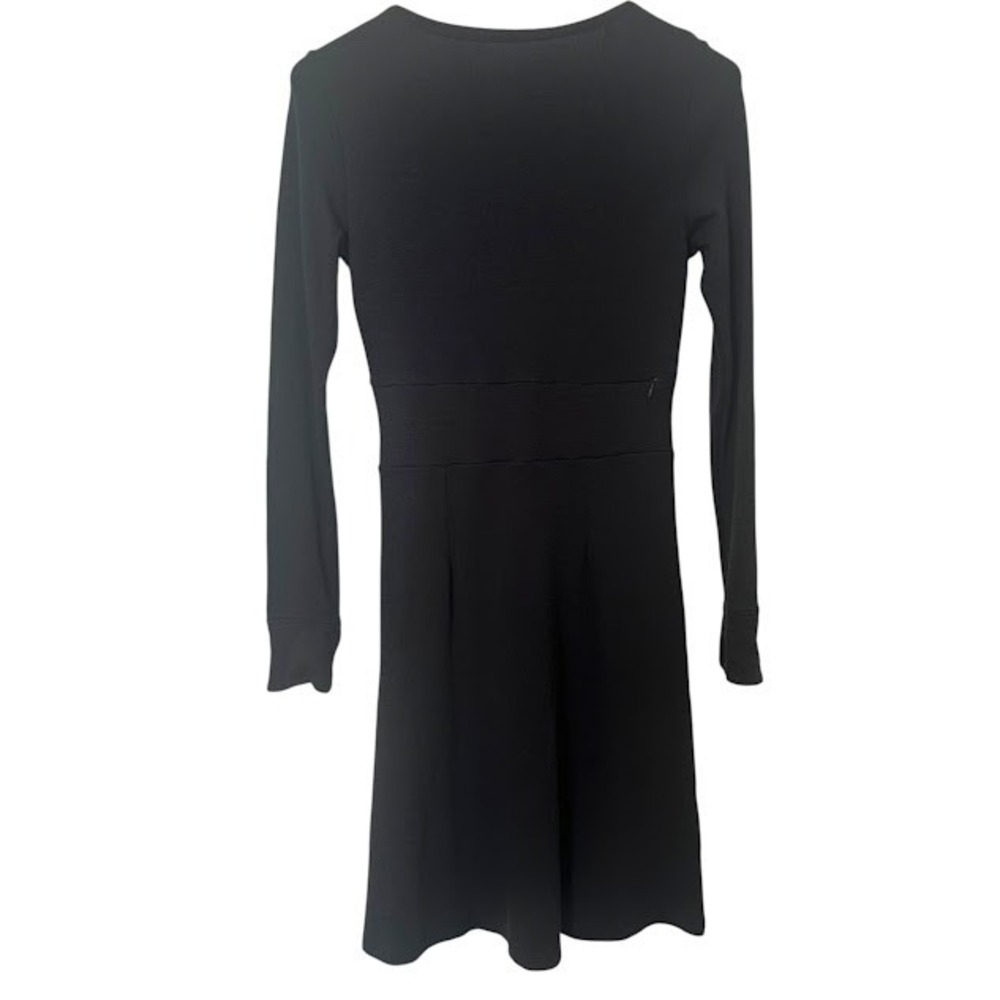 Toad & Co Gray Long Sleeve Knee Length V-Neck Faux Wrap Dress Womens S - Picture 2 of 5
